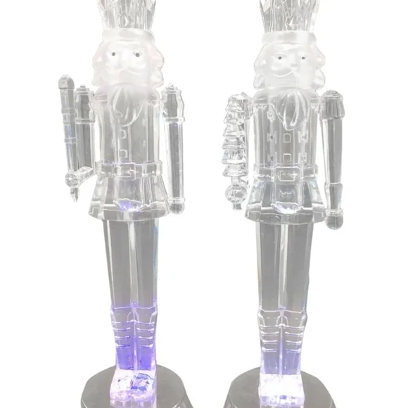 Colorful LED Nutcracker Figurine Soldier sword  Acrylic Christmas Ornaments 6" - Picture 2 of 10